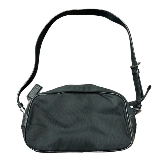 Coach Black Crossbody Bag Leather Adjustable Strap Zipper Compartments Y2K - Picture 2 of 13